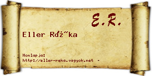 Eller Réka névjegykártya